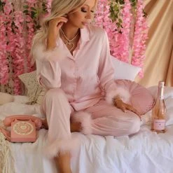 Made With Love Princess Pink Satin Pajama Set