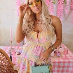 The Lace Cactus Yellow 60s Style Sunnies Spring Brunch Collection