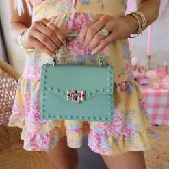 3 Am By H&D Accessories Mint Studded Clutch Spring Brunch Collection