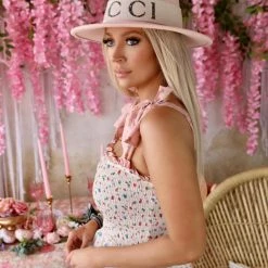 Made With Love Loretta Ivory Floral Smocked Peplum Top Apparel