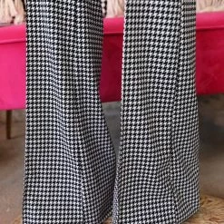 Canvas Black And White Pintuck High Waisted Pants