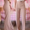 Canvas Taupe Wide Leg Trouser Pants Apparel