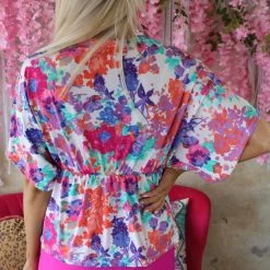 BomBom Vivian Floral Peplum Top Apparel