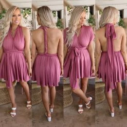 Dress Day Mauve Convertible Mini Dress Apparel