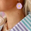 Girly Purple Daisy Earrings