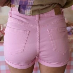 Love Tree Denim Apparel Pink Folded Hem Shorts
