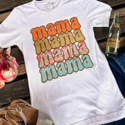 Bella Canvas Retro Hippie "Mama" Graphic Tee Apparel