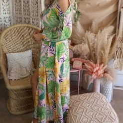 HYFVE Apparel In The Tropics Pink Skirted Romper