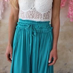 Kori Talulah Teal Split Hem Maxi Skirt