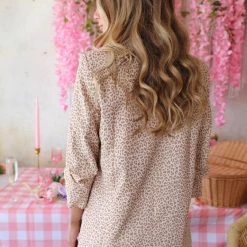 Oddi Apparel Cream Leopard Print Blazer