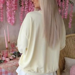 Fantastic Fawn Pale Yellow Knit Sweatshirt Apparel