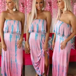 Cameo Cotton Candy Tie Dye Off Shoulder Maxi Dress Apparel