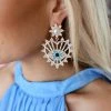 The Lace Cactus Rhinestone Cowgirl Lexi Bling Heart Statement Earrings