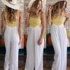 Blue Buttercup Off White Wide Leg Gauze Jumpsuit Apparel