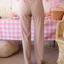 Canvas Taupe Wide Leg Trouser Pants Apparel