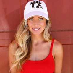 The Lace Cactus White And Leopard "TX" Ball Cap