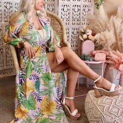 HYFVE Apparel In The Tropics Pink Skirted Romper