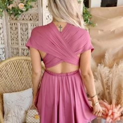 Dress Day Mauve Convertible Mini Dress Apparel
