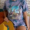 Sweet Claire Purple Tie Dye "Desert Vibes Explore" Graphic Tee Apparel