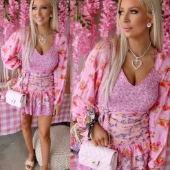 Pink Ripple Kaedie Pink Floral Dress