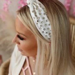 The Lace Cactus White Rhinestone Headband