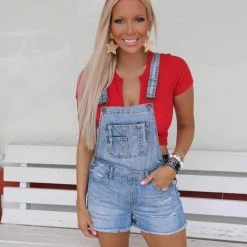 Sneak Peek Delia Denim Overall Shorts