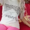 Mine B Apparel "Cowboys" Leopard Print Steer Graphic Tee