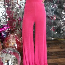 Magia Apparel Fuchsia Slinky Palazzo Pants