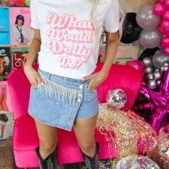 Bella Canvas Best Sellers White "What Would Dolly Do?" Graphic Tee