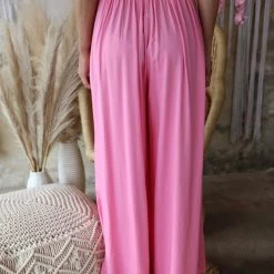 Style U Apparel Pink Front Tie Palazzo Pants