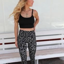 Kimberly Apparel Grey Leopard Leggings