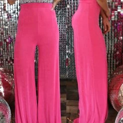 Magia Apparel Fuchsia Slinky Palazzo Pants