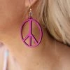 Green Tree Jewelry Polly Pink Peace Wood Earrings