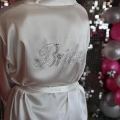 Tito One Size White Silk "Bride" Robe