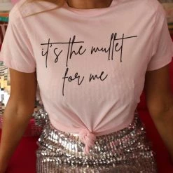 Smart Blanks (Too Ave) Light Pink "It's The Mullet For Me" Graphic Tee Best Sellers