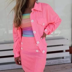Hailey + Co Paige Pink Button Up Shirt Apparel