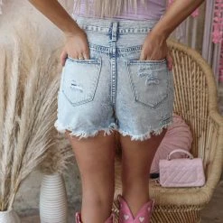 Petra 153 Acid Washed High Rise Mom Shorts Apparel