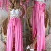 Style U Apparel Pink Front Tie Palazzo Pants