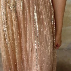 Luxxel Apparel Rose Gold Sequin Maxi Gown