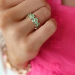 The Lace Cactus Green And Gold Daisy Ring Spring Brunch Collection