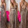 Luxxel Black And Nude Sequin Maxi Gown Apparel