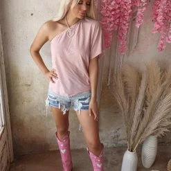 Bibi Blush One Shoulder Top Apparel