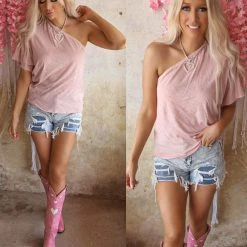 Bibi Blush One Shoulder Top Apparel