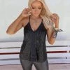 The Lace Cactus Baylee Black Sequin Tank Top Apparel