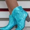Helen's Heart Best Sellers Turquoise Sequin Booties