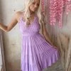 White Birch Lavender Crochet Bodice Dress Apparel