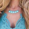 Blue Tortoise Rhinestone Cowgirl Lainey Turquoise Bar Necklace