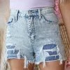 Petra 153 Acid Washed High Rise Mom Shorts Apparel