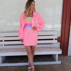 Hailey + Co Paige Pink Button Up Shirt Apparel