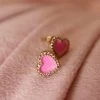 H&R Fashion Jewelry Audra Pink And Gold Heart Stud Earrings